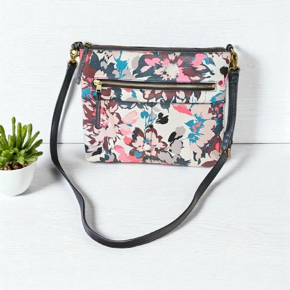 Fossil Handbags - FOSSIL Fiona Floral Crossbody Bag - Pink, Blue, Brown